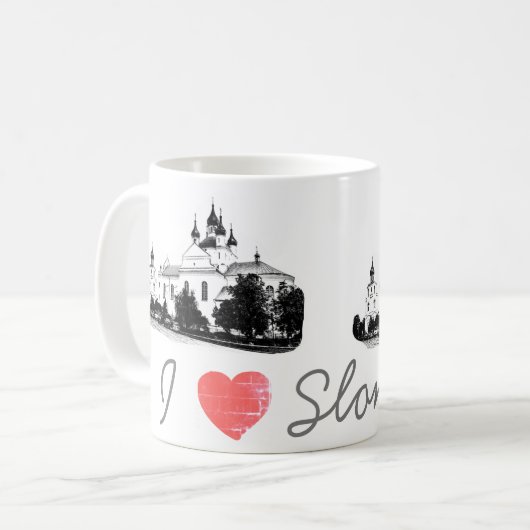 I Liebe Slonim Belarus Architecture Church Kaffeetasse (Vorderseite Links)