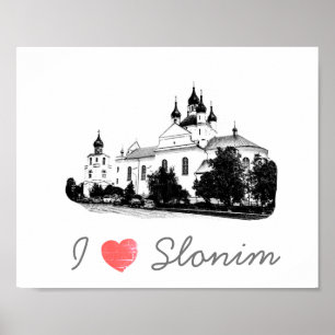 I Liebe Slonim Belarus Architecture Church Poster