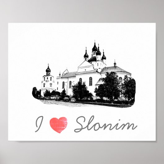 I Liebe Slonim Belarus Architecture Church Poster (Vorne)