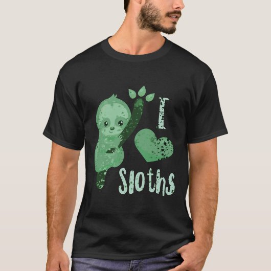 I Liebe Sloth Spritzer T-Shirt (Vorderseite)