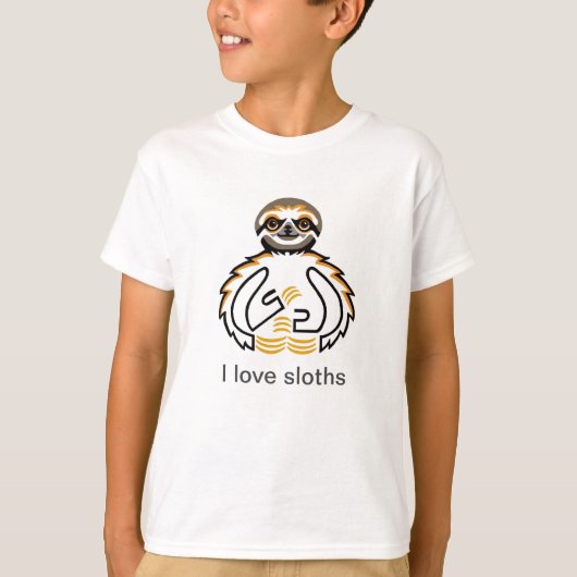I Liebe SLOTHS - Gefährdete Tiergrafik T-Shirt (Vorderseite)