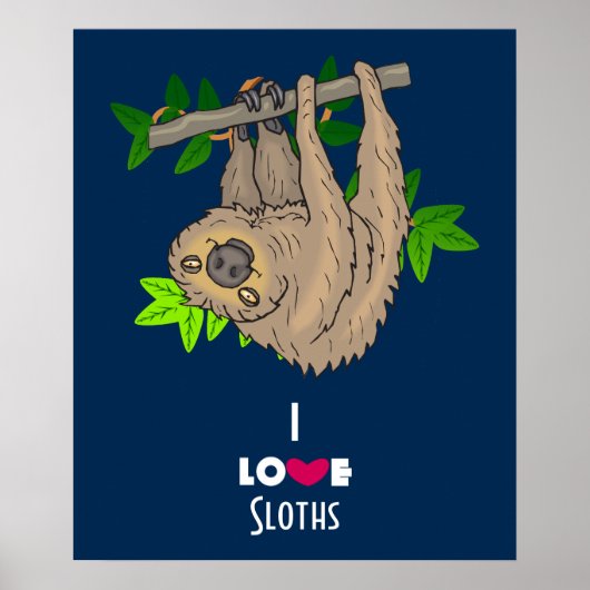 i Liebe Sloths Poster (Vorne)