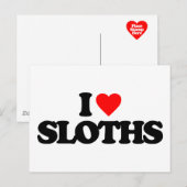 I LIEBE SLOTHS POSTKARTE (Vorne/Hinten)