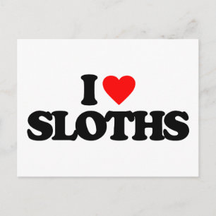I LIEBE SLOTHS POSTKARTE