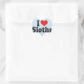 I Liebe Sloths Runder Aufkleber (Tasche)