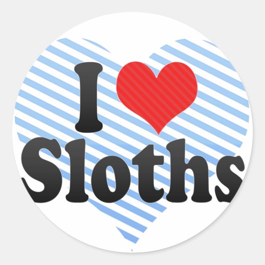 I Liebe Sloths Runder Aufkleber (Vorderseite)