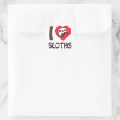 I Liebe Sloths Runder Aufkleber (Tasche)