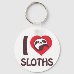 I Liebe Sloths Schlüsselanhänger
