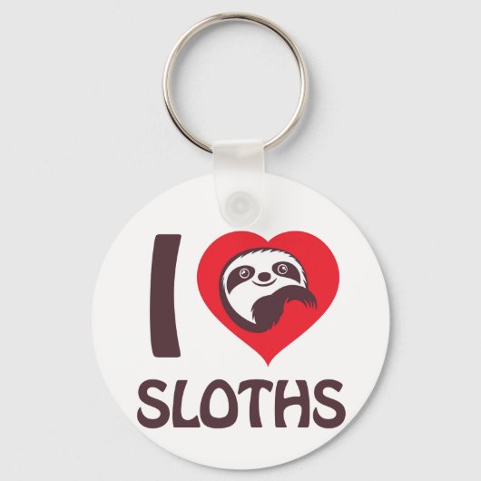 I Liebe Sloths Schlüsselanhänger (Vorderseite)