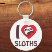 I Liebe Sloths Schlüsselanhänger (Vorderseite)