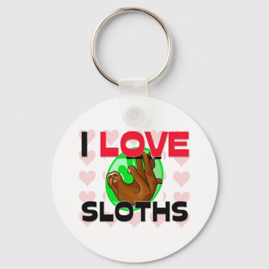 I Liebe Sloths Schlüsselanhänger (Vorderseite)