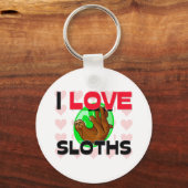 I Liebe Sloths Schlüsselanhänger (Vorderseite)