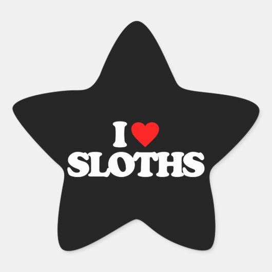 I LIEBE SLOTHS Stern-Aufkleber (Vorderseite)