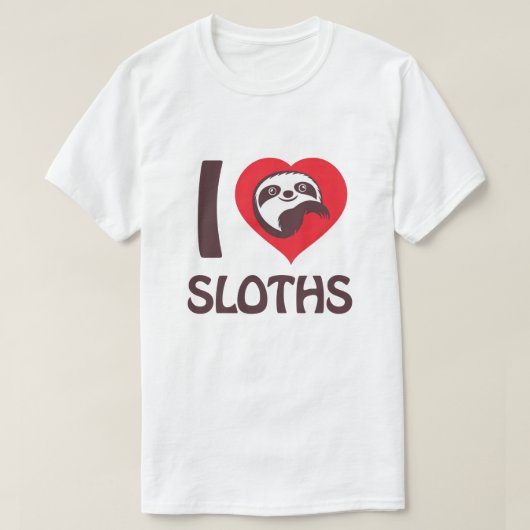 I Liebe Sloths T-Shirt (Design vorne)