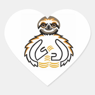 I Liebe SLOTHS - Wildtiere - Natur - Ökologie Herz-Aufkleber