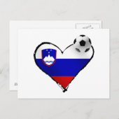 I Liebe Slowenischer Fußball - Slowenische Fußball Postkarte (Vorne/Hinten)