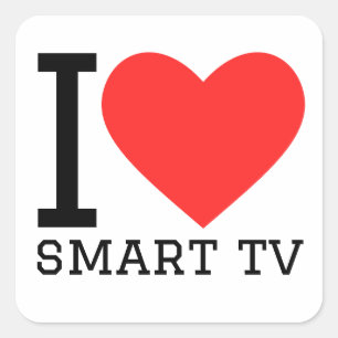 I Liebe Smart TV Quadratischer Aufkleber
