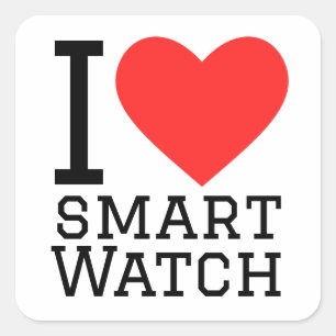 I Liebe smart watch Quadratischer Aufkleber