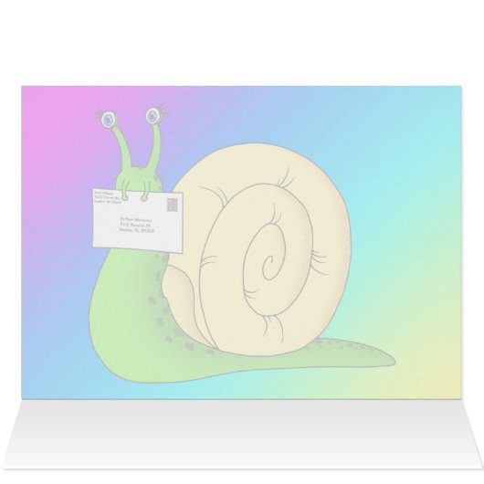 I Liebe Snail Mail (Gradient) - 5" x 7" Art Card (Innenansicht Horizontal (Oben))