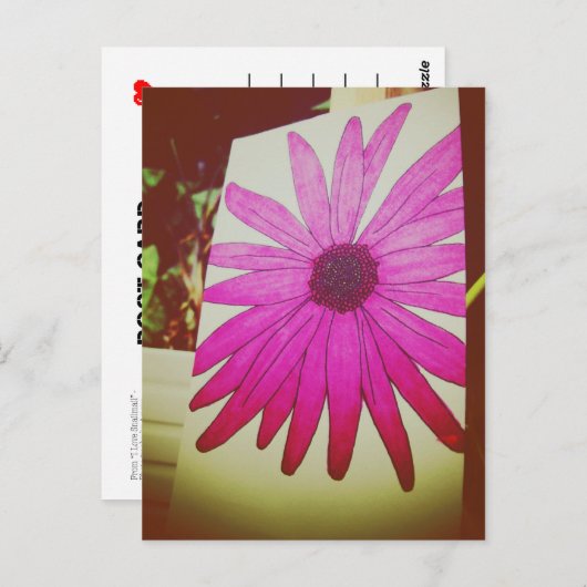 I Liebe Snailmail - Sonnenblume Postkarte (Vorne/Hinten)