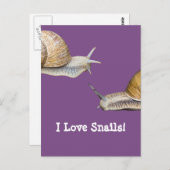 I Liebe Snails Design Postkarte (Vorne/Hinten)