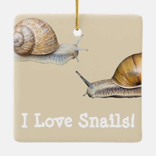 I Liebe Snails Keramikornament (Rückseite)