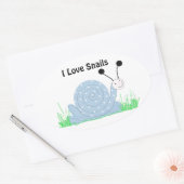 I Liebe Snails Ovaler Aufkleber (Umschlag)