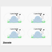 I Liebe Snails Ovaler Aufkleber (Blatt)