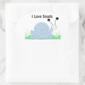 I Liebe Snails Ovaler Aufkleber (Tasche)