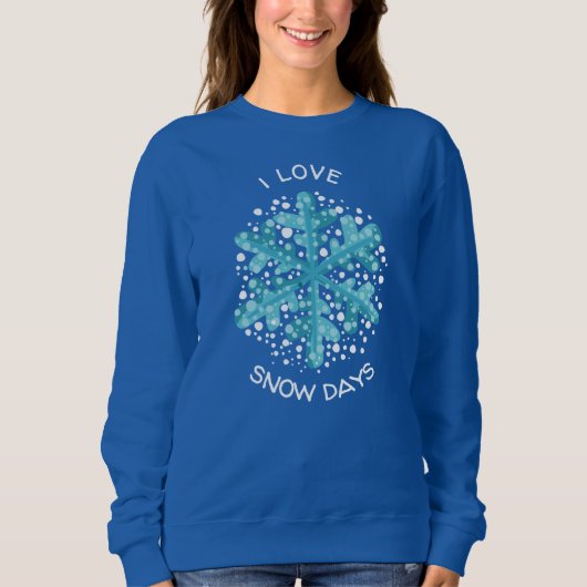 I Liebe Snow Days Blue Snowflake T - Shirt (Vorderseite)