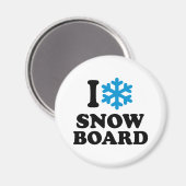 I Liebe Snowboard Magnet (Vorderseite/Rückseite)