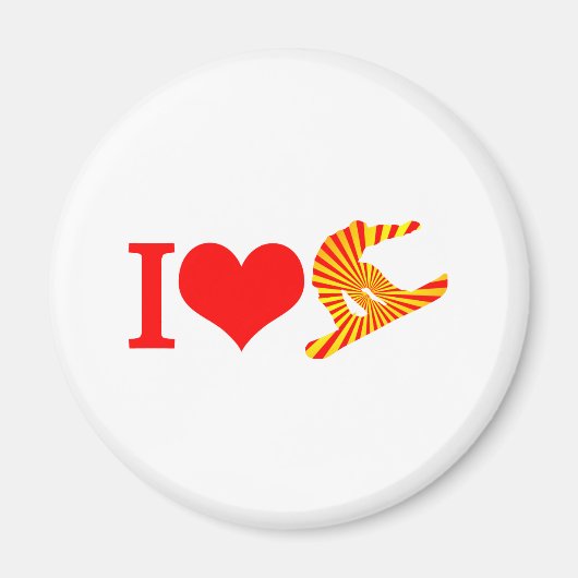 I Liebe Snowboard Magnet (Vorne)