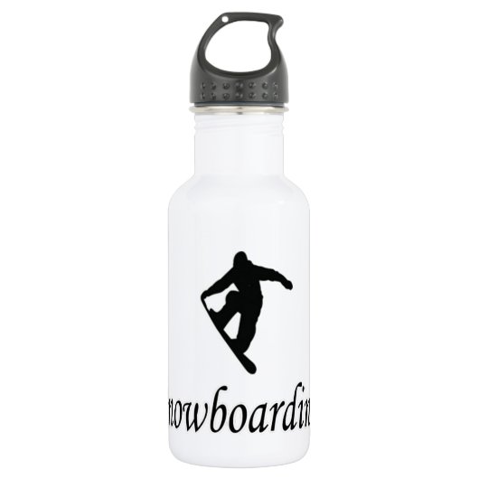 I Liebe Snowboarden Edelstahlflasche (Vorderseite)