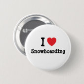 I Liebe Snowboarden Herz Brauch personalisiert Button (Vorne & Hinten)