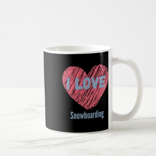 I Liebe Snowboarden Herzbild Kaffeetasse (Rechts)