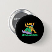 I Liebe Snowboarden Lover Snowboard Button (Vorne & Hinten)
