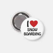 I Liebe Snowboarden Magnet (Vorderseite/Rückseite)