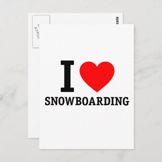 I Liebe Snowboarden Postkarte (Vorne/Hinten)