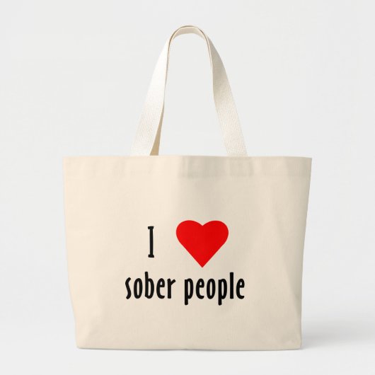 I Liebe Sober People Jumbo Stoffbeutel (Vorne)