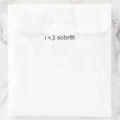 I Liebe Sobriety Runder Aufkleber (Tasche)
