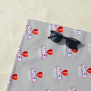 I LIEBE SOCA auf GRAY Strandtuch