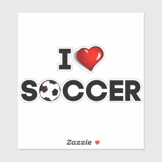 I Liebe Soccer Aufkleber (Blatt)