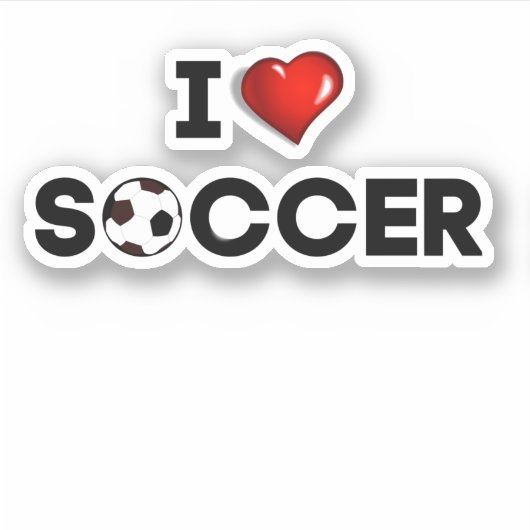 I Liebe Soccer Aufkleber (Vorderseite)