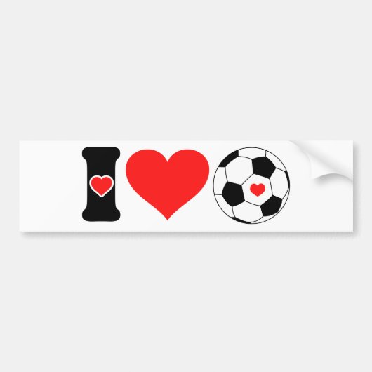 I Liebe Soccer Autoaufkleber (Vorne)