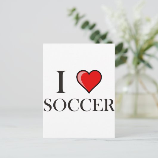 I Liebe Soccer Postkarte (Stehend Vorderseite)