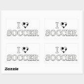I Liebe Soccer Rechteckiger Aufkleber (Blatt)