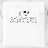I Liebe Soccer Rechteckiger Aufkleber (Tasche)