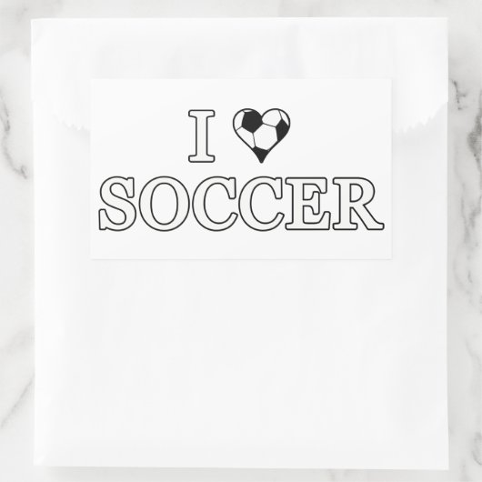 I Liebe Soccer Rechteckiger Aufkleber (Tasche)