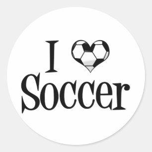 I Liebe Soccer Runder Aufkleber