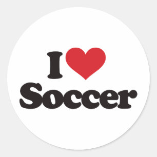 I Liebe Soccer Runder Aufkleber